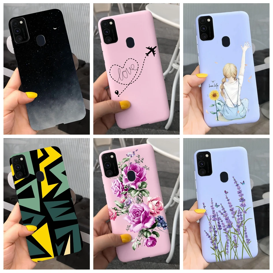 Funda trasera de silicona suave para Samsung M21 2020, carcasa de teléfono con flores a la moda para Samsung M30S, SM-M215F, M, 30S, Coque