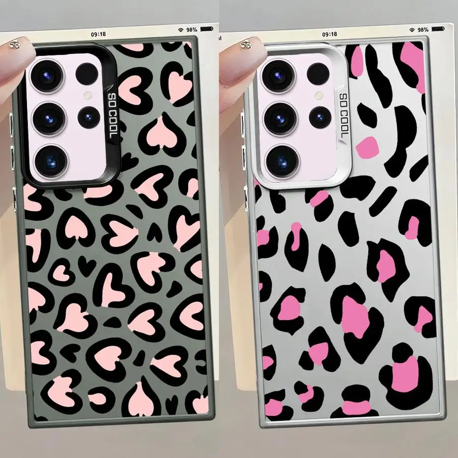 Hermosa funda con estampado de leopardo para Samsung Galaxy Note 20 Ultra S23 S25Plus S25 S22 Ultra S24 FE S20 FE S21 S24Ultra funda suave