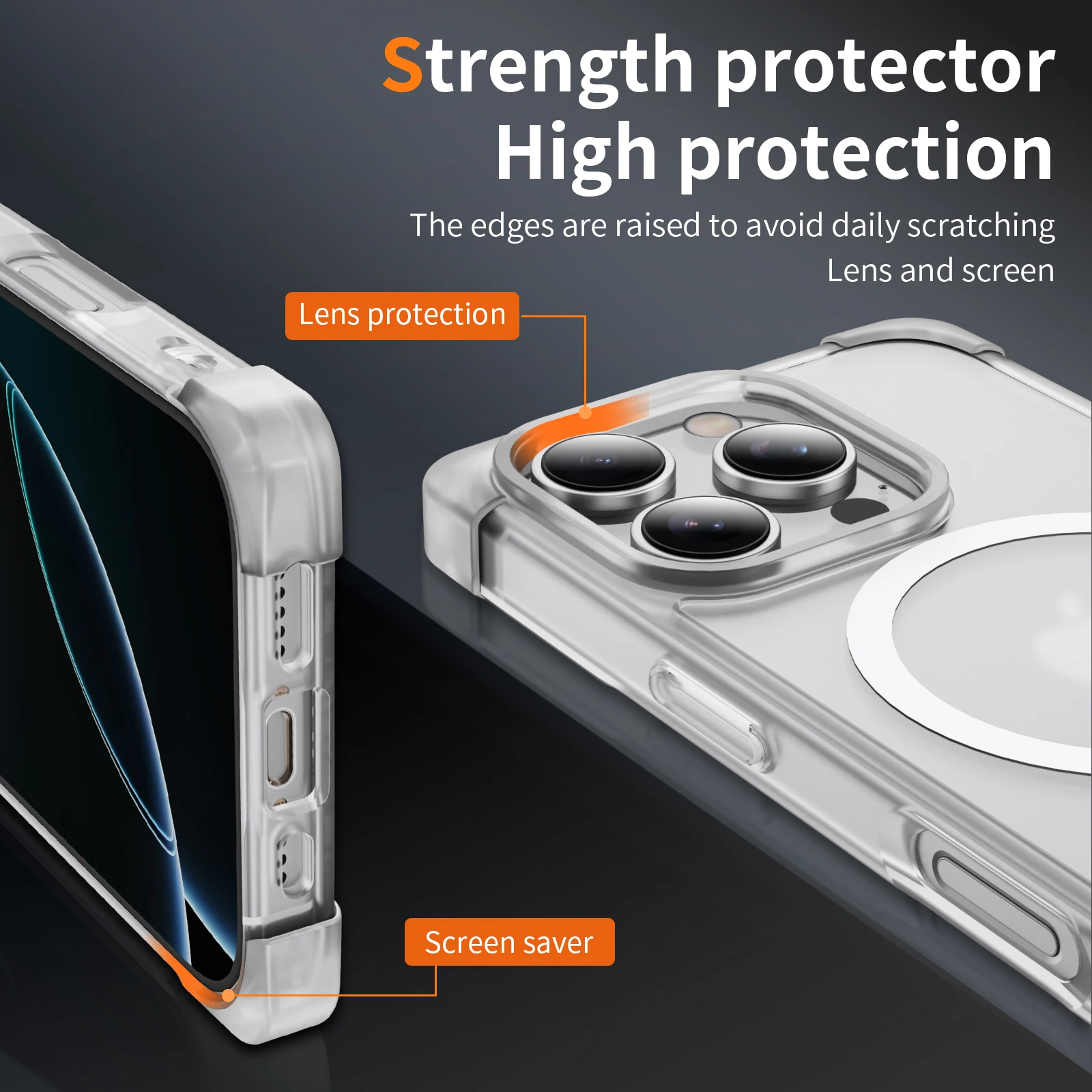 Para Magsafe armadura de carga inalámbrica funda mate para iPhone 16 15 14 13 12 11 Pro Max Plus cubierta acrílica dura transparente a prueba de golpes - imagen 5