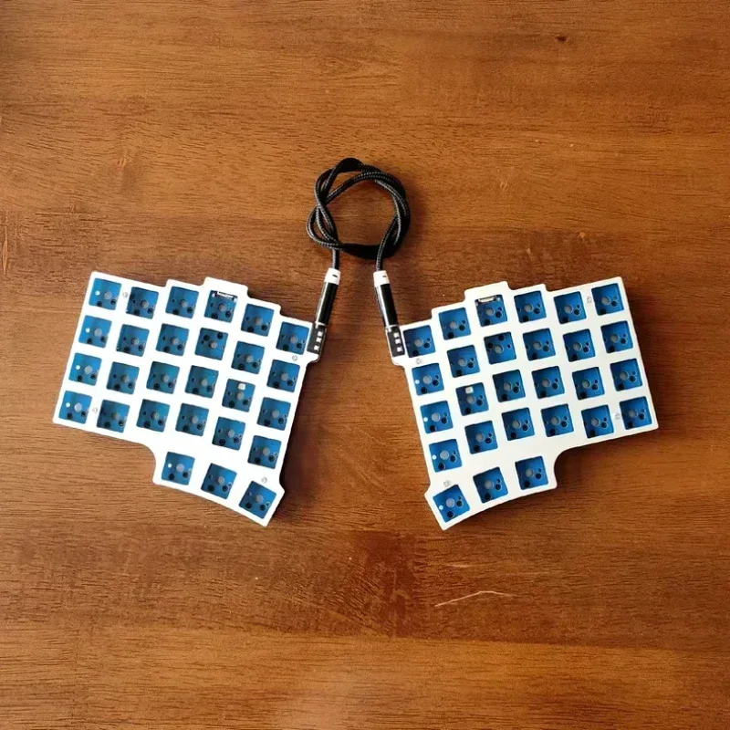 Teclado dividido X9 de 54 teclas, teclado dividido ergonómico de aluminio monomodo con cable personalizado, teclado mecánico que cambia de tecla QMK /VIA - imagen 3