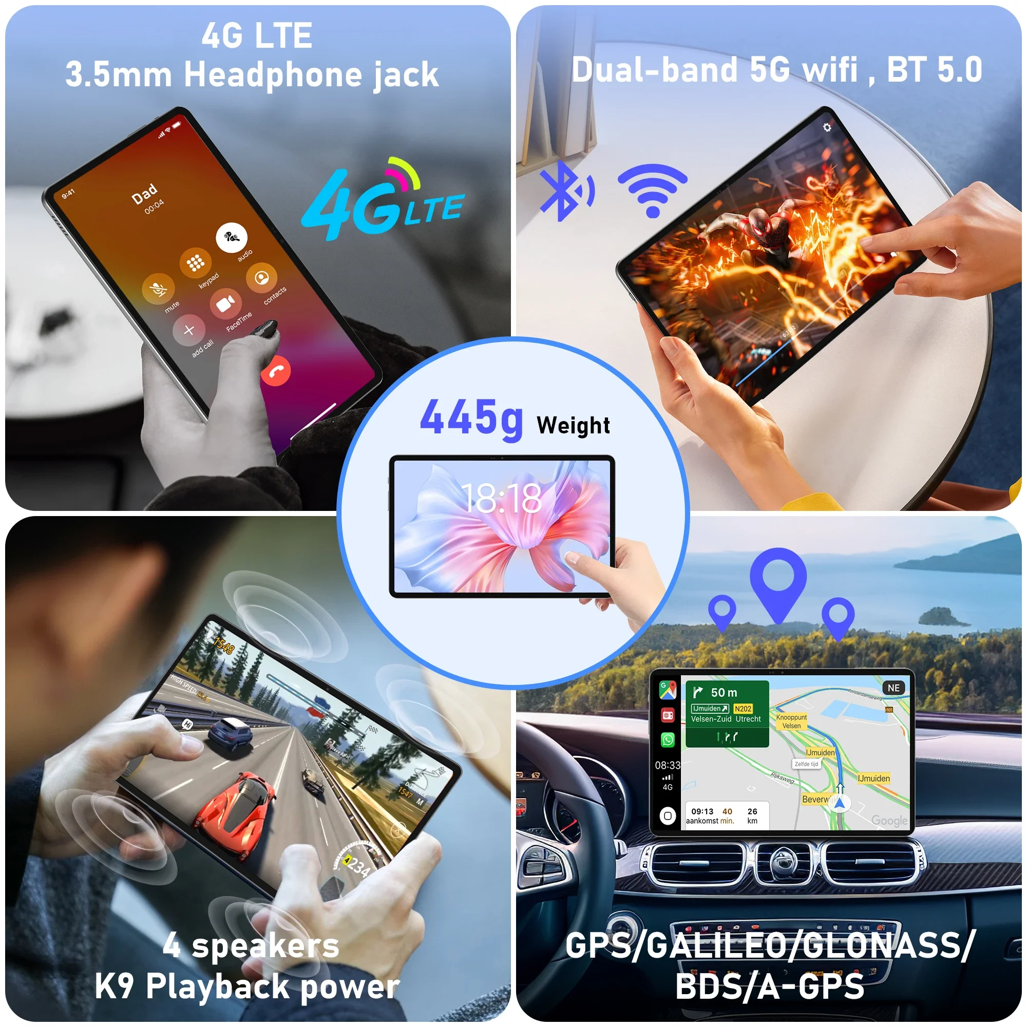 N-one NPad Pro 10.4'' Tablet 2000X1200 FHD UNISOC T616 8GB 128GB Android 12 4G Network 6600mAh Battery 5+13MP 18W PD Charging - imagen 2