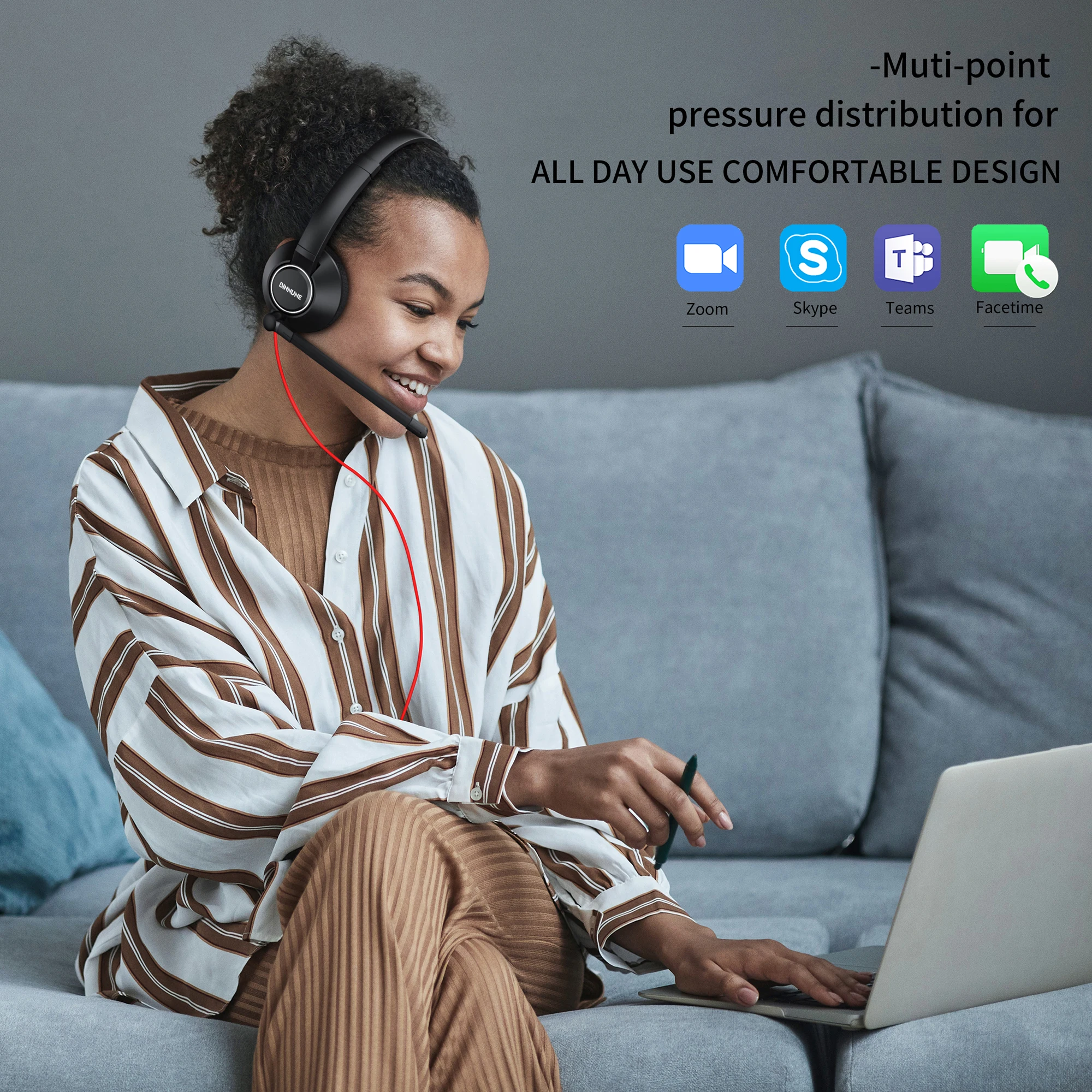 Auriculares BH05 Auriculares con cable Auriculares para llamadas manos libres con micrófono para oficina de centro de llamadas - imagen 3