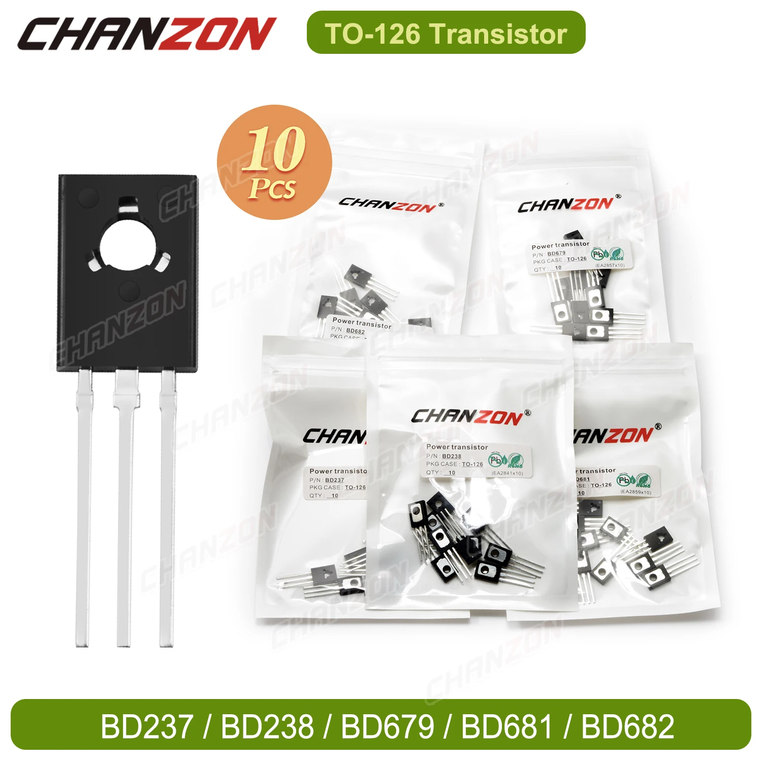 10 unids/lote TO-126 Bd237 Bd238 Bd679 Bd681 Bd682 Transistor de potencia nuevo y Original tubo triodo surtido circuito integrado BJT