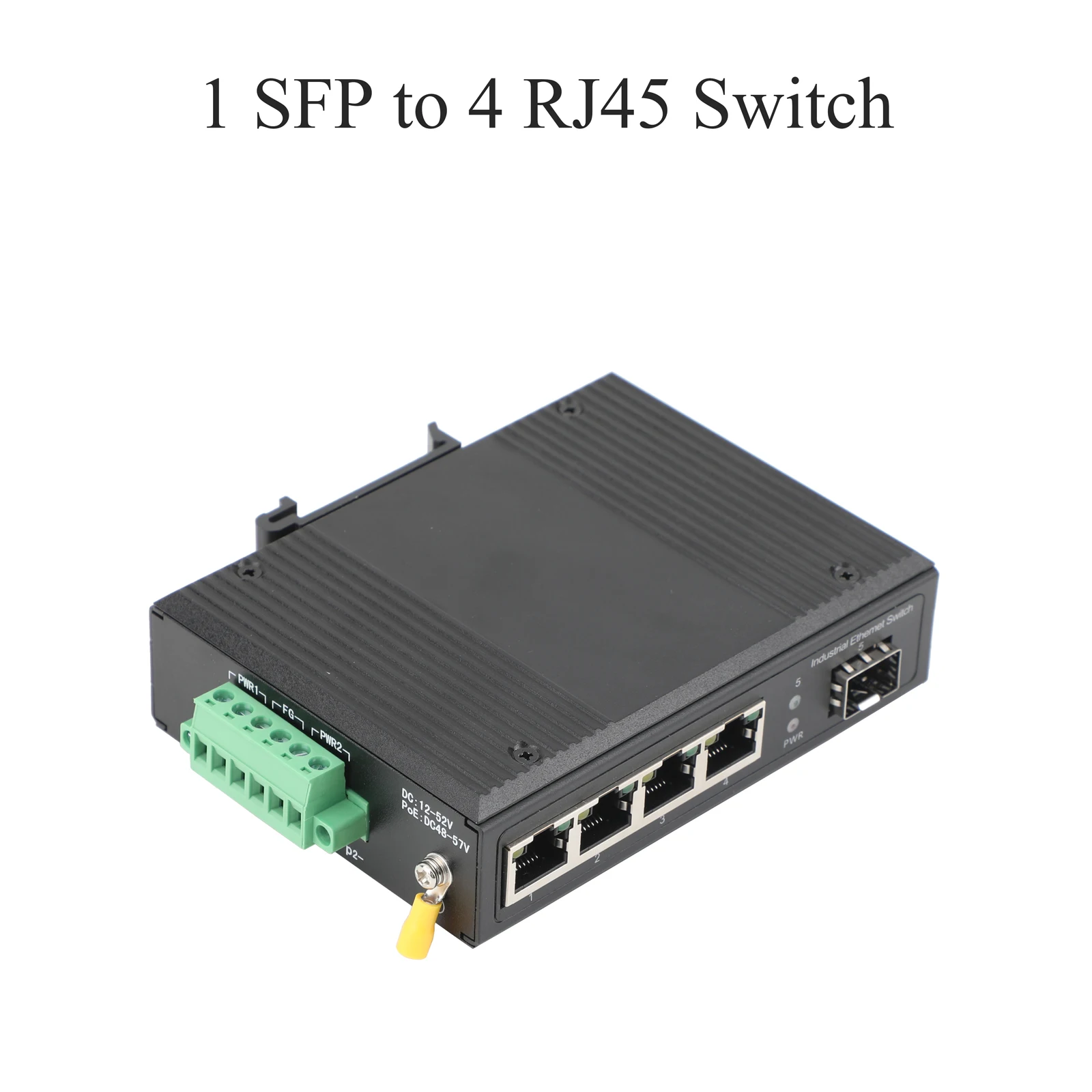 Conmutador POE industrial de 100M/1000M 1 puerto óptico + 4 puertos POE, transceptor SC/SFP de doble fibra monomodo - imagen 4