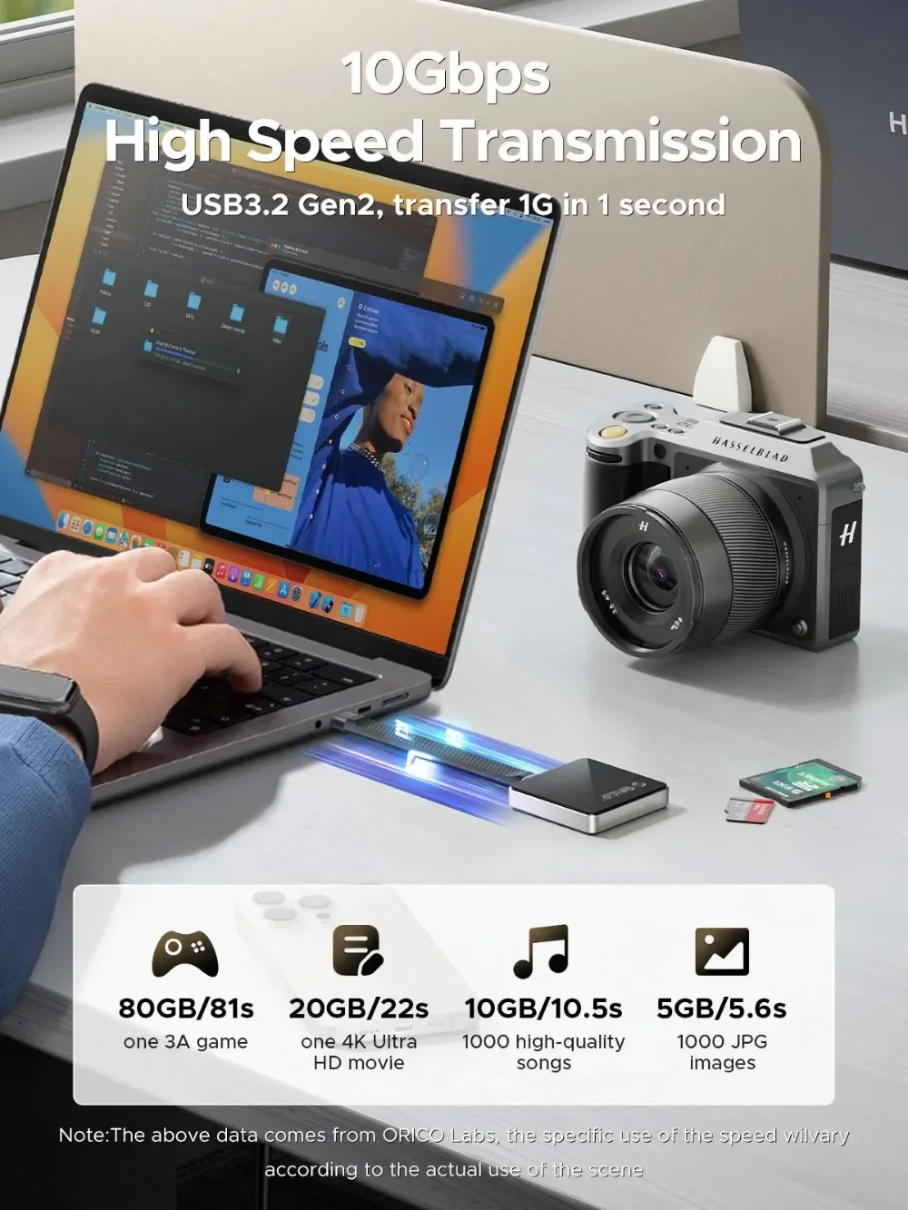 ORICO-carcasa magnética M.2 2230 NVMe SSD, carcasa Magsafe SSD, USB C 3,2 Gen2 a NVMe PCI-E para iPhone 15 Pro Max ProRes MacBook - imagen 5