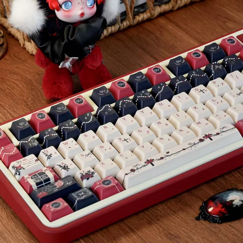 125 teclas Palace Secrets Anime tapa de tecla cinco lados sublimación de tinte teclas PBT perfil de cereza para interruptores MX Teclado mecánico - imagen 2
