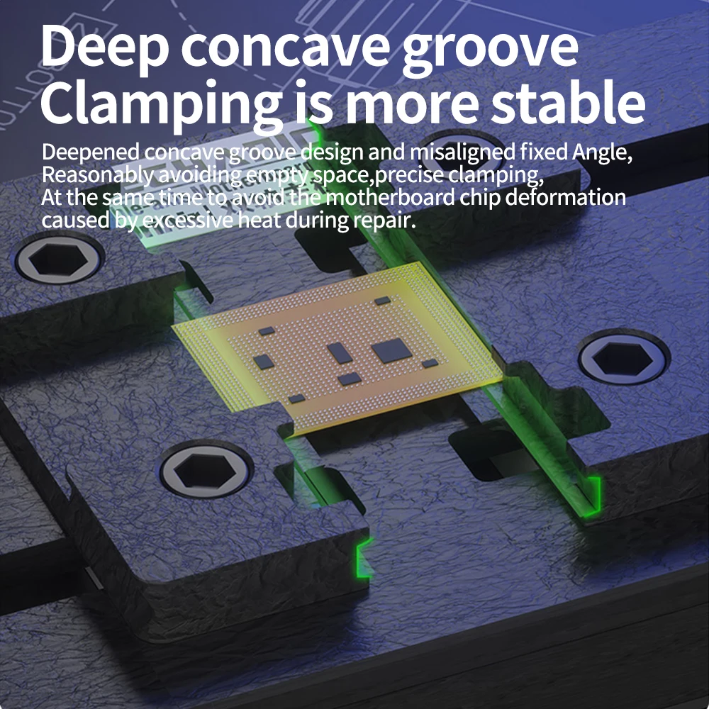 Abrazadera de placa base mecánica ORI AIR de doble eje para teléfono móvil, tableta, placa base, abrazadera de reparación de Chip, herramienta de eliminación de pegamento y estaño - imagen 5