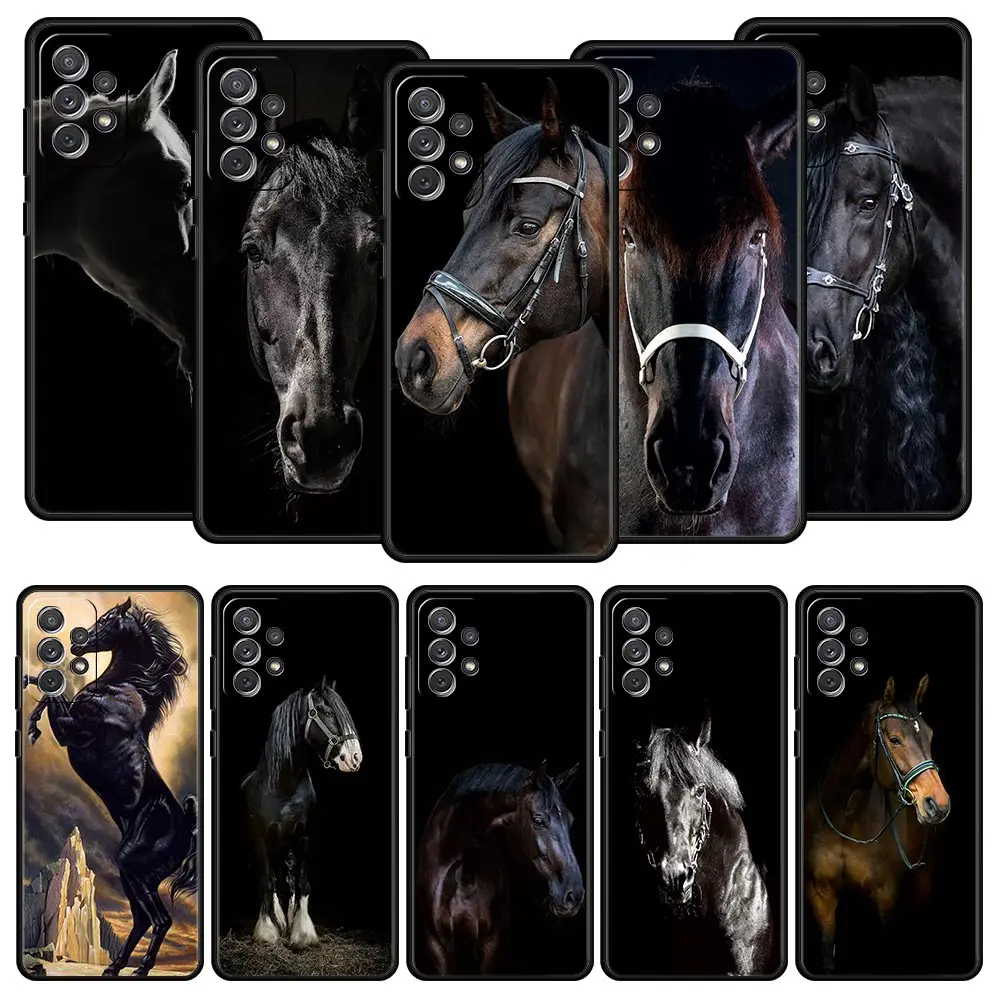 Funda de animales salvajes de caballo corriendo para Samsung A51, A71, A21S, A12, A11, A15, A25, A31, A41, A52, A32, A23, A33, A53, A73, A03S, A05S, A13, 5G