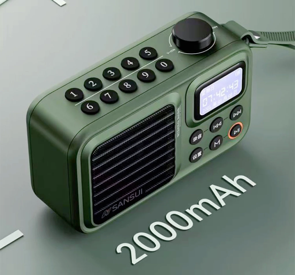 Mini Radio FM portátil para exteriores, grabadora de altavoz Bluetooth de graves pesados con pantalla LED, manos libres inalámbricas, reproductor de música MP3 USB TF - imagen 5