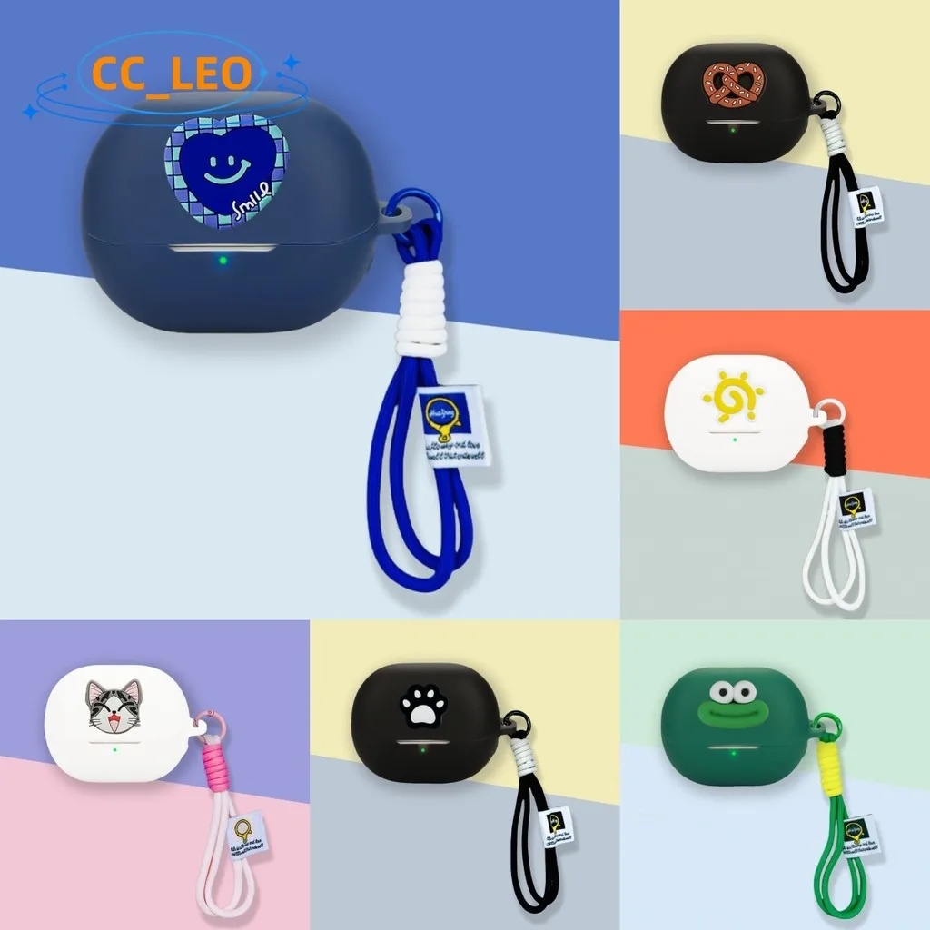 Funda blanda de silicona con cordón de dibujos animados para Baseus BP1 Pro, funda protectora para Baseus Bowie M3s