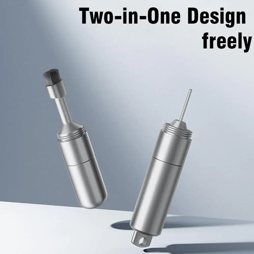 Llavero 2 en 1: cepillo de limpieza + Pin de extracción de tarjeta SIM Pin de recogida de tarjeta de teléfono móvil, bolígrafo de limpieza de auriculares para iPhone Airpods