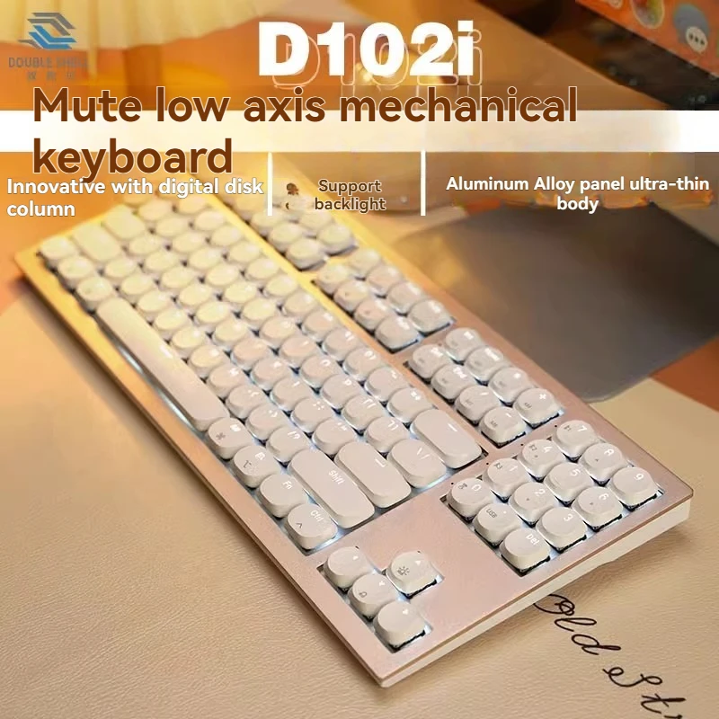 DoubleShell DS102 teclado de perfil bajo intercambio en caliente tres modos de entrada RGB portátil ultrafino tableta teclado mecánico de oficina - imagen 2