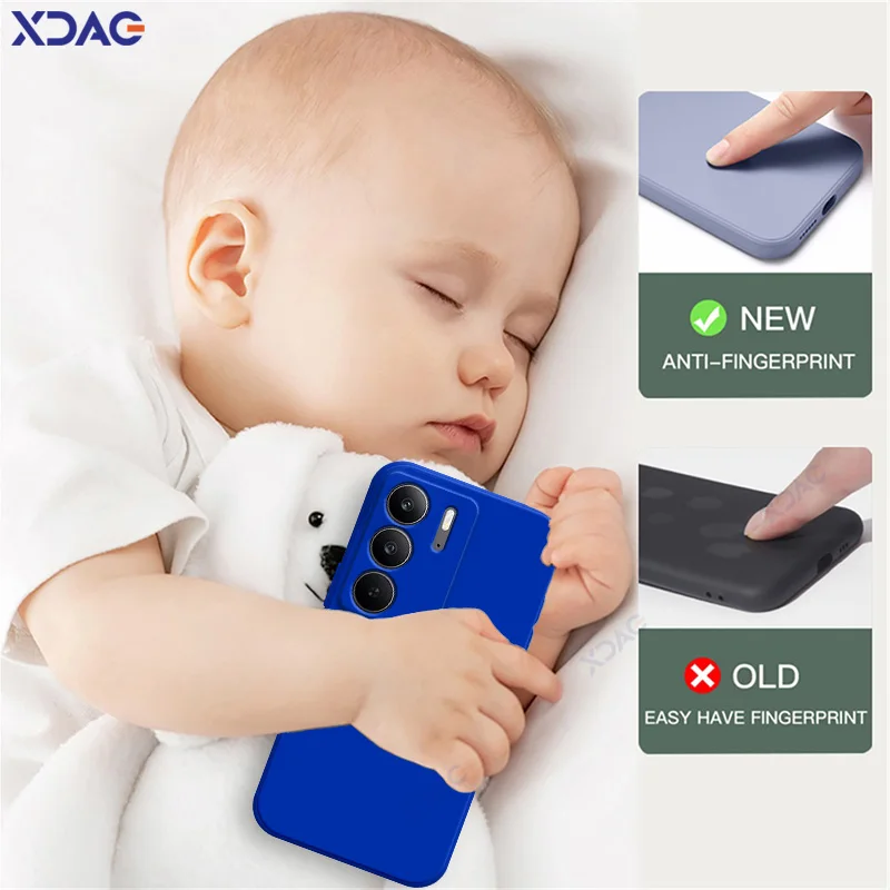 Fundas de teléfono cuadradas originales de silicona líquida para Realme 14X Realme14X RMX5020 360, funda protectora suave anticaídas a prueba de golpes - imagen 5