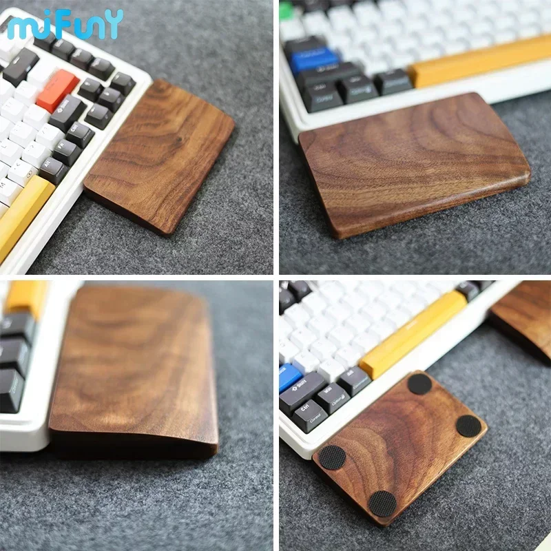 MiFuny-repos de muñeca para teclado dividido, reposamuñecas de madera Original con una mano, ergonómico para teclados mecánicos Alice de 65% 75% 98/104 teclas - imagen 4