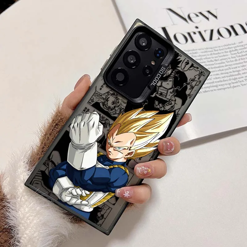 Anime japonés d-dragon Ball Vegeta para Samsung Galaxy S25 S24 S23 S22 S21 Ultra Plus funda de teléfono plateada colorida - imagen 2