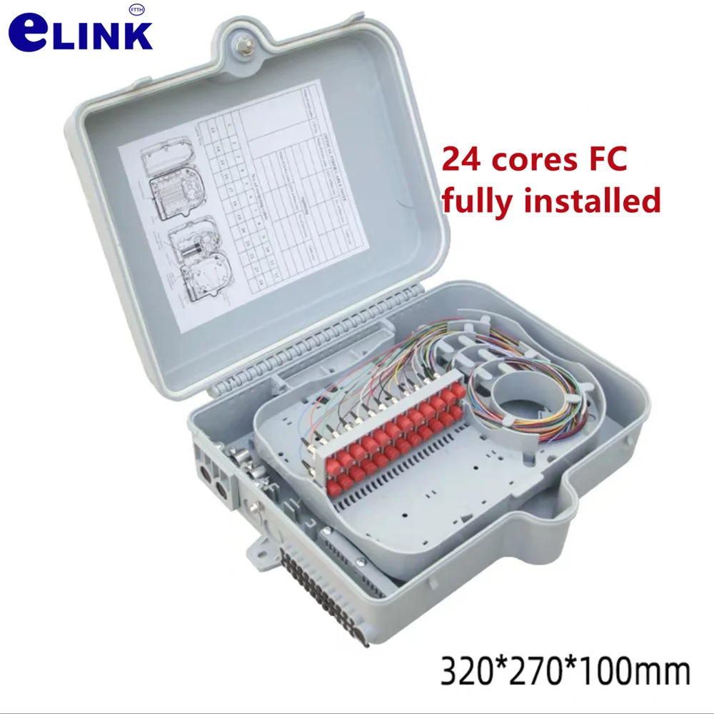 Caja de distribución ftth 12/24/48 núcleos LC SC FC adaptador pigtail totalmente instalado colgar en la pared cable de fibra óptica para interiores y exteriores 24C - imagen 5