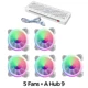 5 Fans  A Hub 9 W
