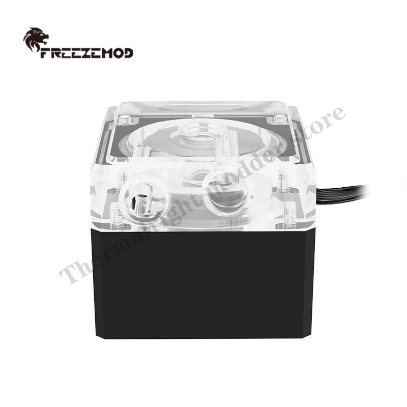 FREEZEMOD Bomba de agua silenciosa para refrigeración por agua para computadora, potencia Molex de 4 pines + PWM de 4 pines, flujo 650L/H, 5V ARGB PU-FS4M-J opcional - imagen 5
