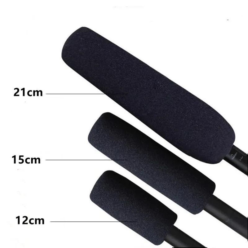 Cubierta de micrófono de espuma, filtro de micrófono de cámara de 12-21cm de largo, cubiertas de esponja de parabrisas para reunión de conferencia, entrevistas, 1 unidad - imagen 2