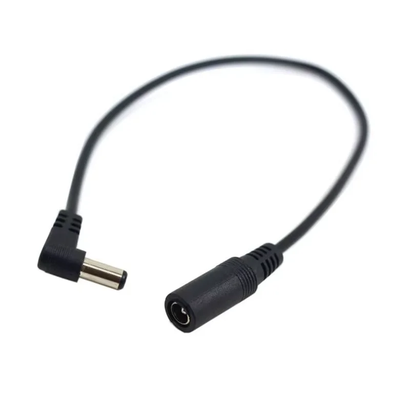 (10 unids/lote) Cable de alimentación de extensión macho a hembra DC 5,5*2,1mm ángulo recto de 90 grados 30cm 1 pies - imagen 2