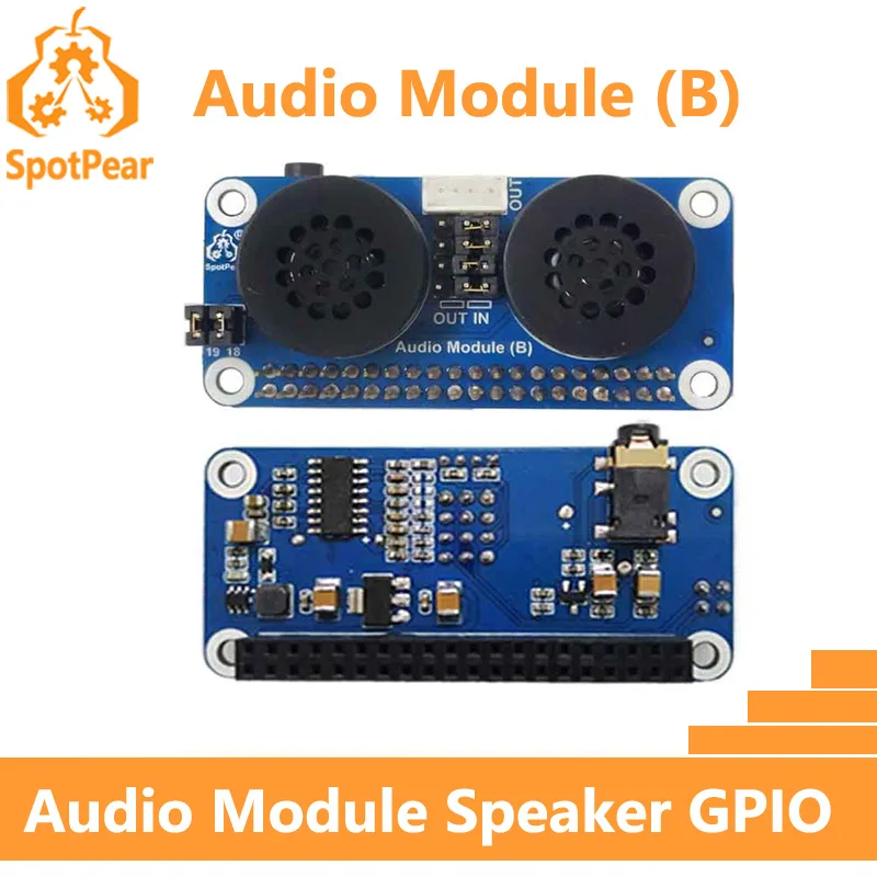 Módulo de audio (B) Módulo de altavoz para Raspberry Pi zero/3B/4B GPIO amplificación de audio Placa de sonido PWM Placa de expansión