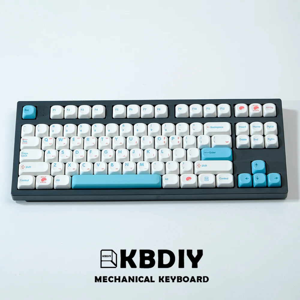 KBDiy PBT Sushi Keycap KOA perfil japonés coreano Keycaps ISO 7u MAC blanco 138 teclas para teclados de juego mecánicos GMK67 - imagen 2