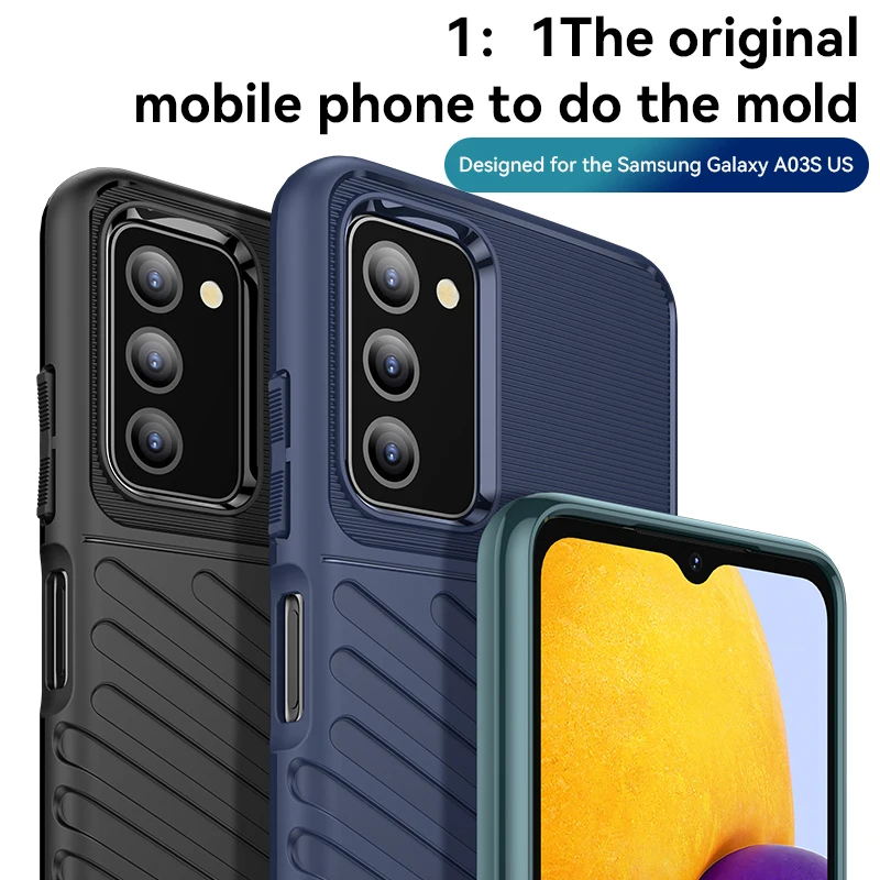 Funda de teléfono de silicona a prueba de golpes para Samsung Galaxy A03S US, funda de lujo - imagen 2
