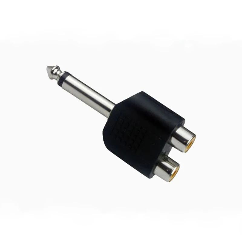 Adaptateur de conversion Audio stéréo double canal, prise 6.5mm vers 2 doubles RCA femelle Y, Mono canal, pour haut-parleur, Microphone, Guita - imagen 3