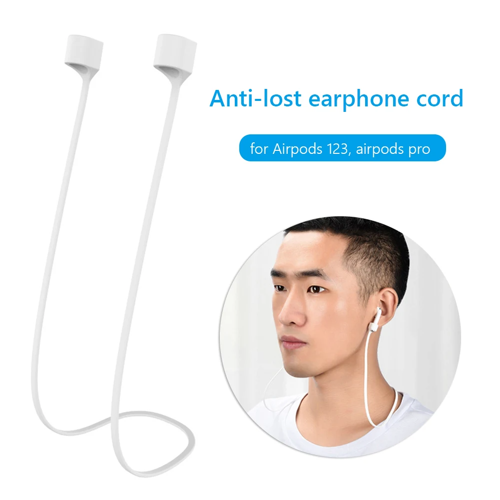 Soporte de cuerda de silicona antipérdida para auriculares, Cable de cuello para AirPods 1, 2, 3, Pro String - imagen 4