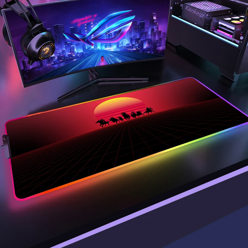 Alfombrilla De ratón RGB para Gamer, Red Dead Redemption, ratón De ordenador, Gaming, Tapis De Souris, Pc, teclado, retroiluminación, accesorios De alfombra - imagen 2