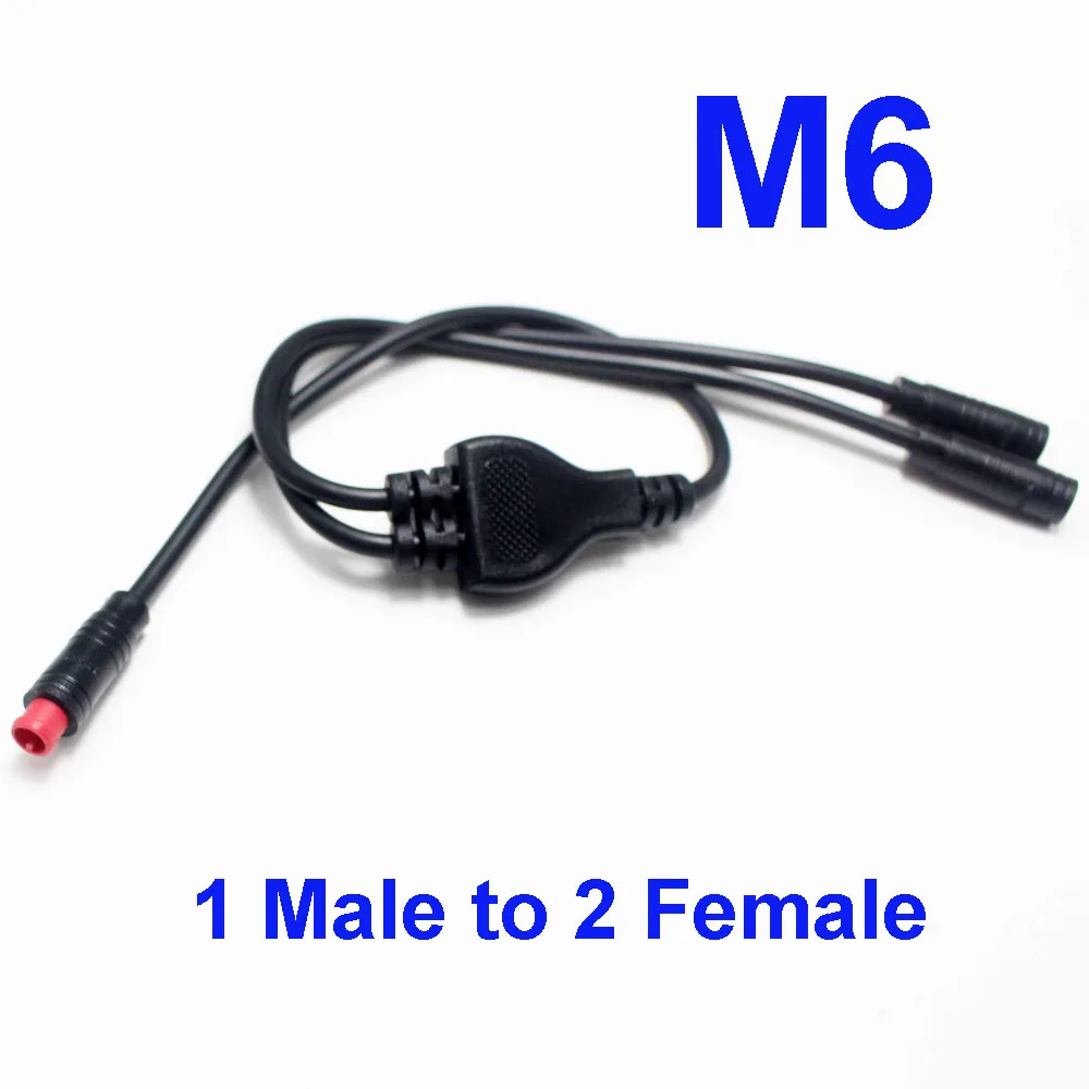 1 Uds M6 2Pin Y divisor Cable de bicicleta eléctrica 1 macho a 2 hembra/1 hembra a 2 macho enchufe de bicicleta eléctrica para Sensor de señal de freno de Scooter - imagen 2
