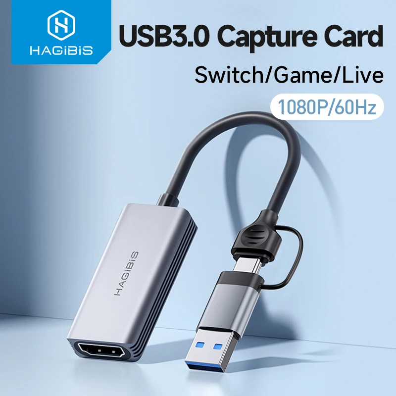 Tarjeta de captura de vídeo Hagibis USB 3,0 compatible con HDMI a USB/tipo-c Grabber de juegos registro ms2130 para Switch Xbox PS4/5 transmisión en vivo - imagen 2