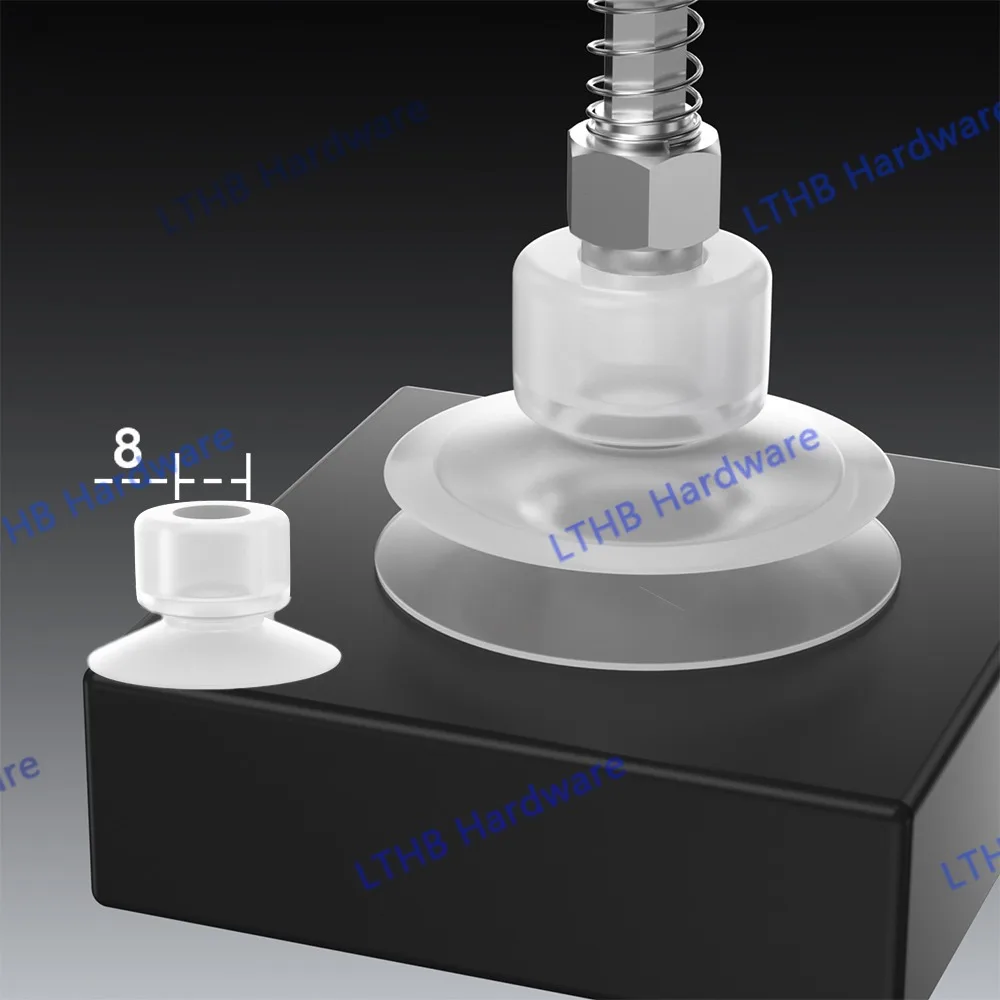 Ventosa de cabeza grande SP/DP/MP, goma de silicona blanca, orificio de montaje de 8mm, herramientas de automatización de brazo de Robot con ventosa de fuerza fuerte, 10 piezas - imagen 3