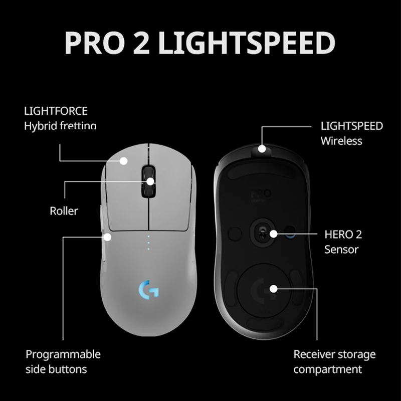 Logitech G PRO 2 LIGHTSPEED Ratón inalámbrico para juegos pc gamer ratón bluetooth GPW 4 - imagen 4