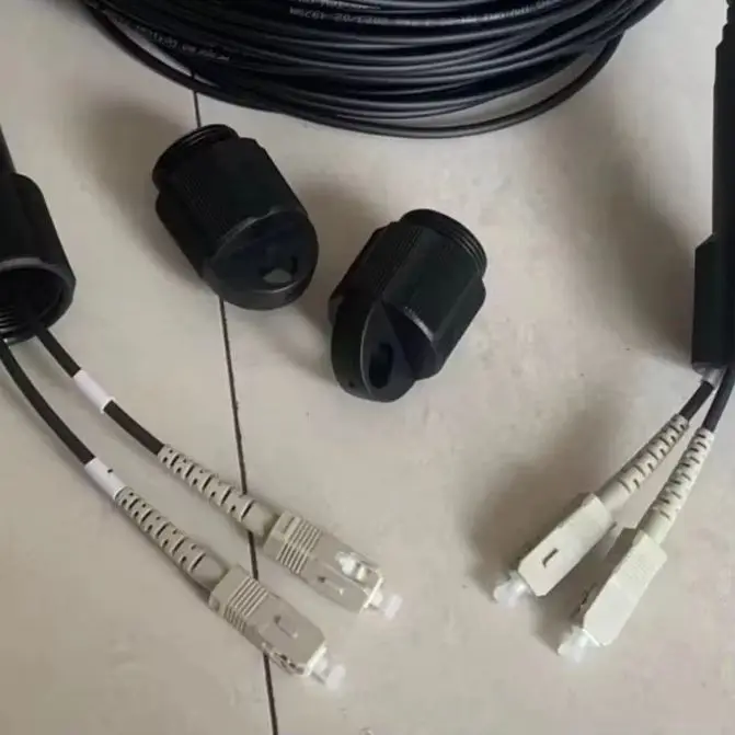 Cable de conexión de fibra óptica LC-LC 80mtr 2 núcleos al aire libre LSZH SM OM1 OM2 OM3 3mm impermeable MM blindado CPRI TPU cable FTTH FTTA puente