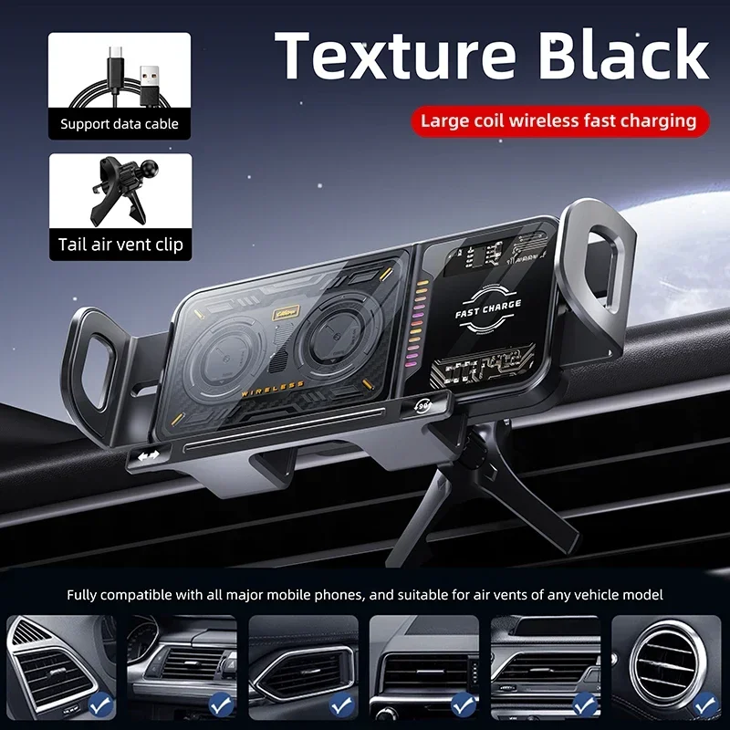 Cargador inalámbrico qi para coche, soporte de teléfono con rotación de 360 grados para Samsung Galaxy Z Fold 7/Flip 7 Fold 6/5/Flip 6/5/4 carga rápida - imagen 2