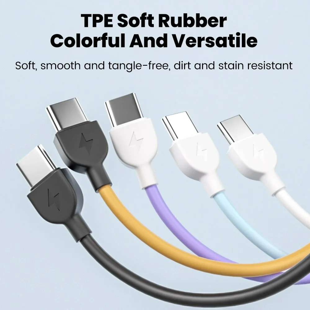 PD 60W USB C a USB C Cable de carga rápida cargador de teléfono Cable de datos para Samsung Xiaomi Huawei tipo C a tipo C Cable de carga rápida - imagen 3