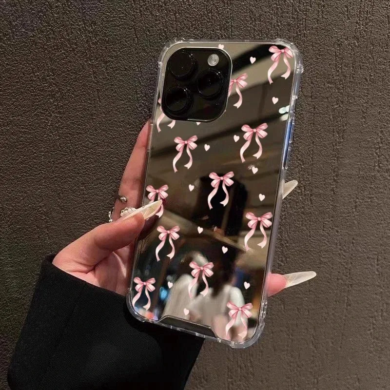 Funda de teléfono con espejo y lazo colorido para Samsung Galaxy A06 A14 A23 A36 A52 A55 A56 S25 S24 S23 S22 S21 Ultra Plus FE, funda a prueba de golpes - imagen 2