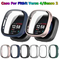 Funda con cristal templado para Fitbit Versa 4 y Sense 2