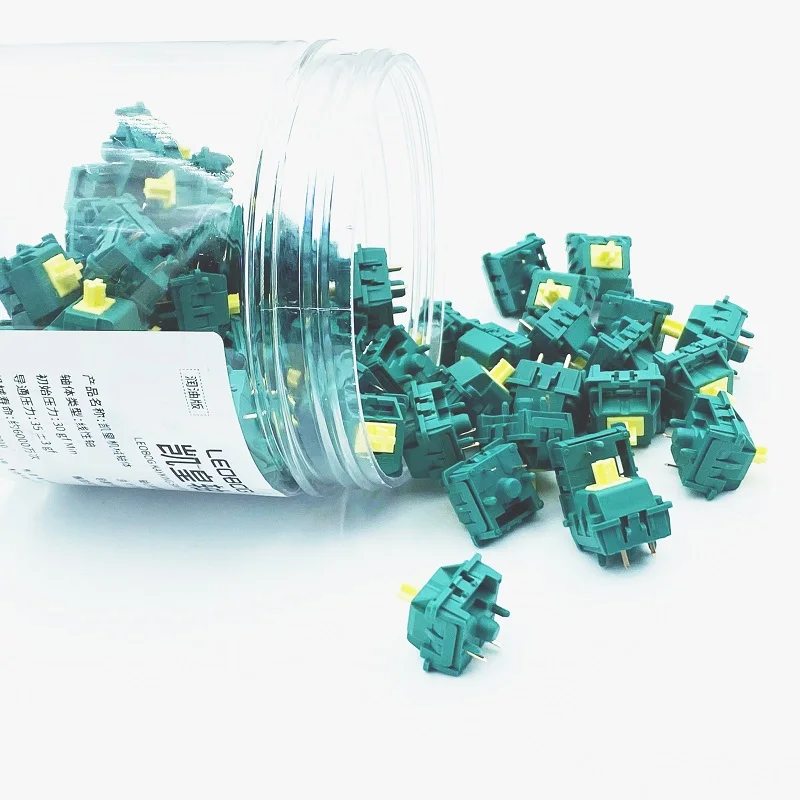 LEOBOG-interruptor Kayking para teclado mecánico, 5 pines, lineal, HIFI, verde, inferior, fuerza de salida, 43g, Lubed