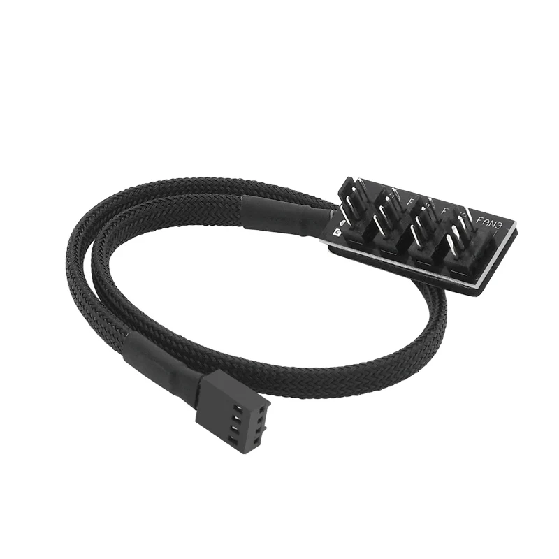 HUB 4 pines PWM 40cm placa base de ordenador Control de temperatura CPU carcasa de radiador 1 a 4/5 conector de ventilador Cable de transferencia de chasis - imagen 3