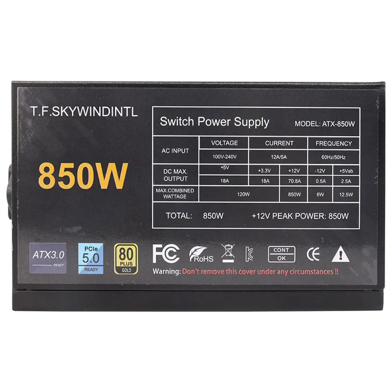T.F.SKYWINDINL 850W PCIe 5.0 Fuente de alimentación para juegos Modular completa 80 Plus Gold PSU ATX 3.0 - imagen 2