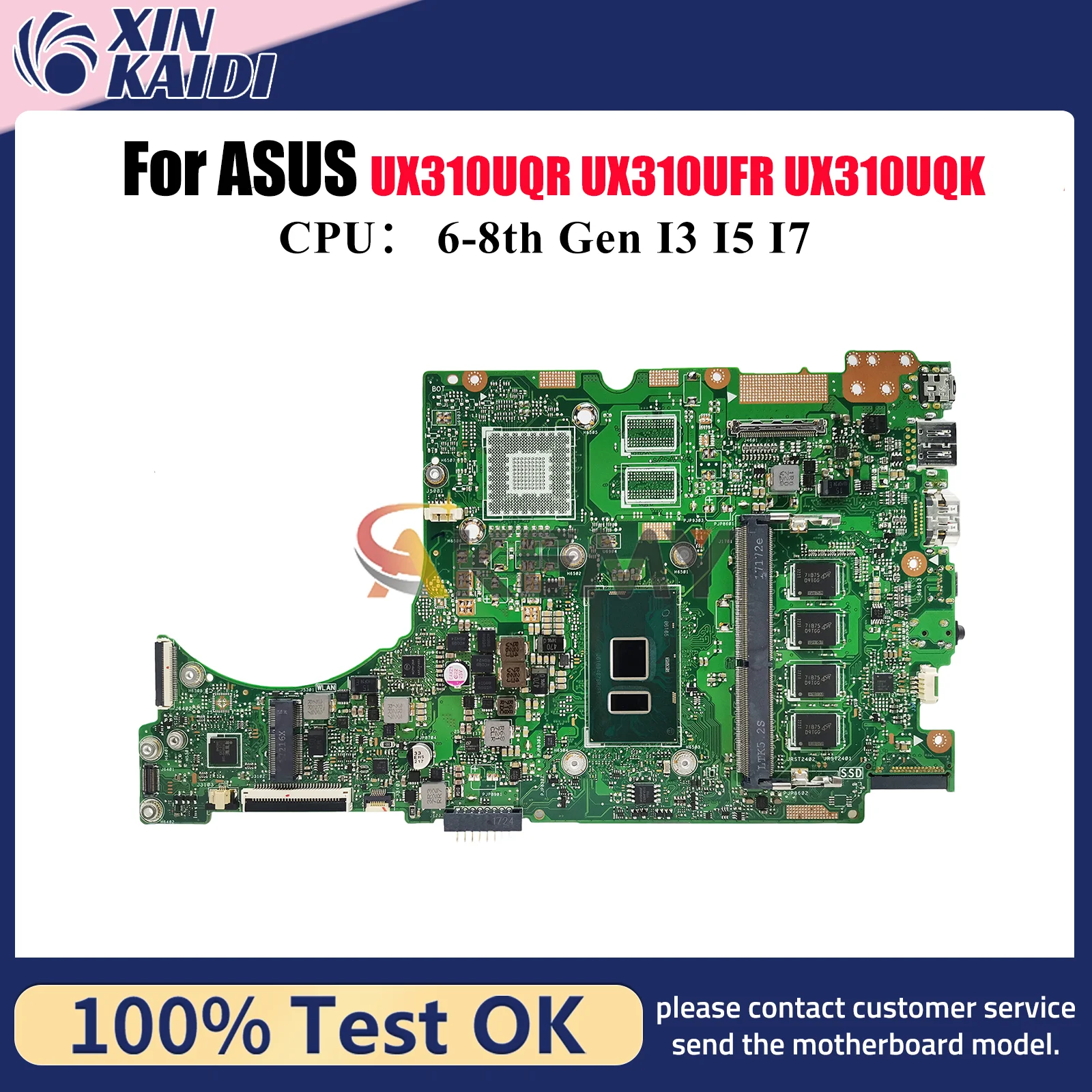 Placa base para ordenador portátil UX310UA para ASUS U3000U UX310UFR UX310UQK UX310UV RX310U UX310UAK UX310UQR UX310UQ con CPU I3 I5 I7