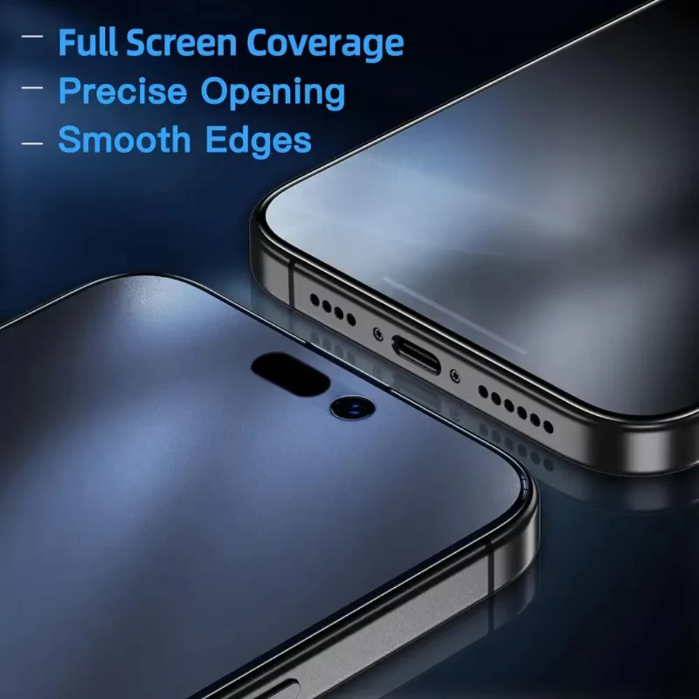 Protector de pantalla de privacidad mate para iPhone 17 Pro 16 13 Pro Max 11 15 14 Plus 16e 12 XR X Xs Air, vidrio templado antiespía, 1-3 uds. - imagen 4