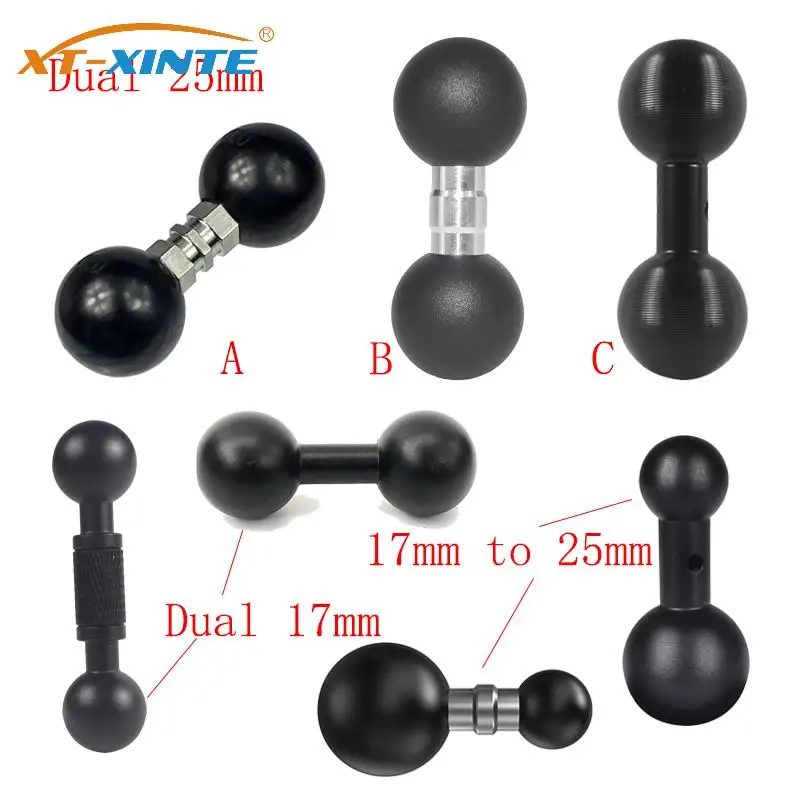 Accesorio Universal de Base de cabeza de bola de 17mm/25mm, adaptador de montaje de doble rótula, soporte de conexión para accesorio de soporte de teléfono de coche - imagen 2