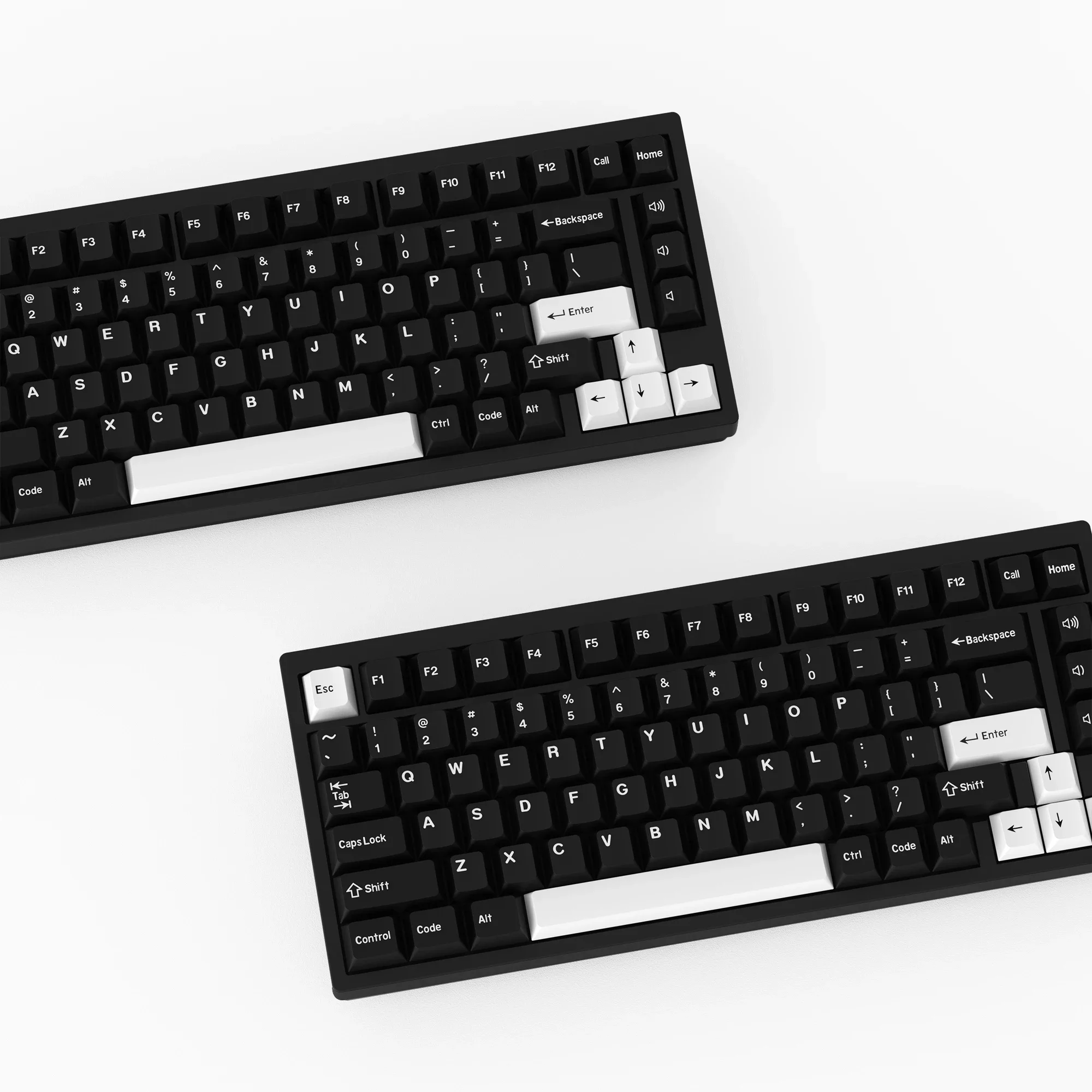 KBDiy-teclas Retro GMK WOB, perfil de cereza, teclas PBT de doble disparo en blanco y negro 7u para teclado mecánico para jugar, juego de teclas - imagen 5