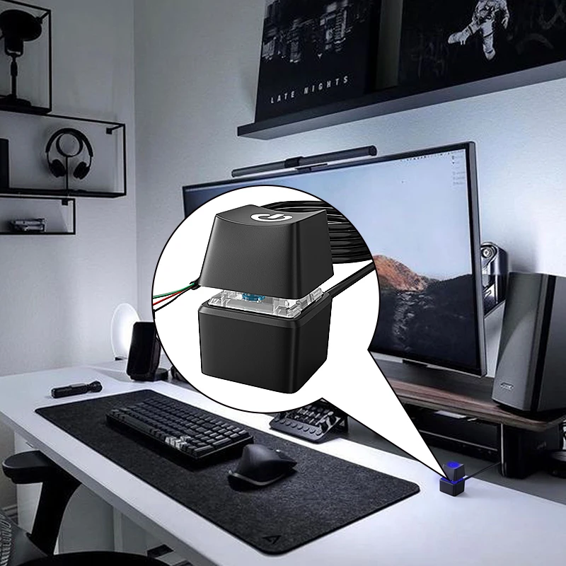 Cable de extensión de interruptor de alimentación LED de 2M, PC externo, placa base de ordenador, botón de inicio, Control de encendido/apagado para el hogar, oficina, interruptor de escritorio - imagen 2