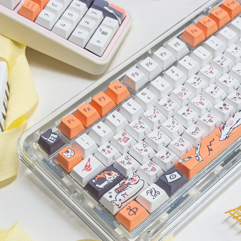 Teclas del libro de amigos de Natsume, teclas personalizadas para profesor de gatos, perfil de cereza PBT, tapa de tecla de punto de Anime de dibujos animados bonitos para interruptor MX - imagen 2