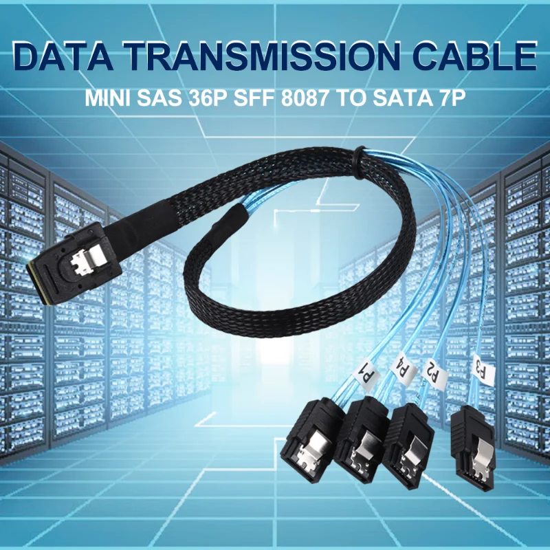 Interno Mini SAS SFF-8087 SFF-8643 SFF-8654 a 4 SATA 3,0 7 pines objetivo disco duro Fanout Raid Cable servidor accesorios de computadora - imagen 3