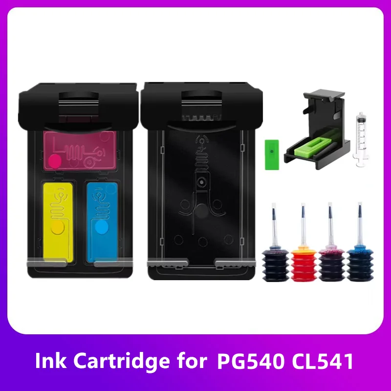 Cartucho de tinta recargable para Canon 540XL 541XL PG540 CL540 MX475 MX525 MG3650 MG3600 MG3250 MG2150 MG3100 MG4250 MG3550 MG4100